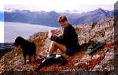 Patti Foldager on top of Mt. Marathon